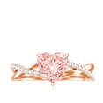 thumbnail image 5 of Rosec Jewels IGI Certified Lab Grown Pink Diamond Solitaire Heart Engagement Ring 1 Ct - VS1 Grade - Pink White Diamond Ring - with Jewelry Box, 18K Rose Gold, US 9.50, 5 of 9