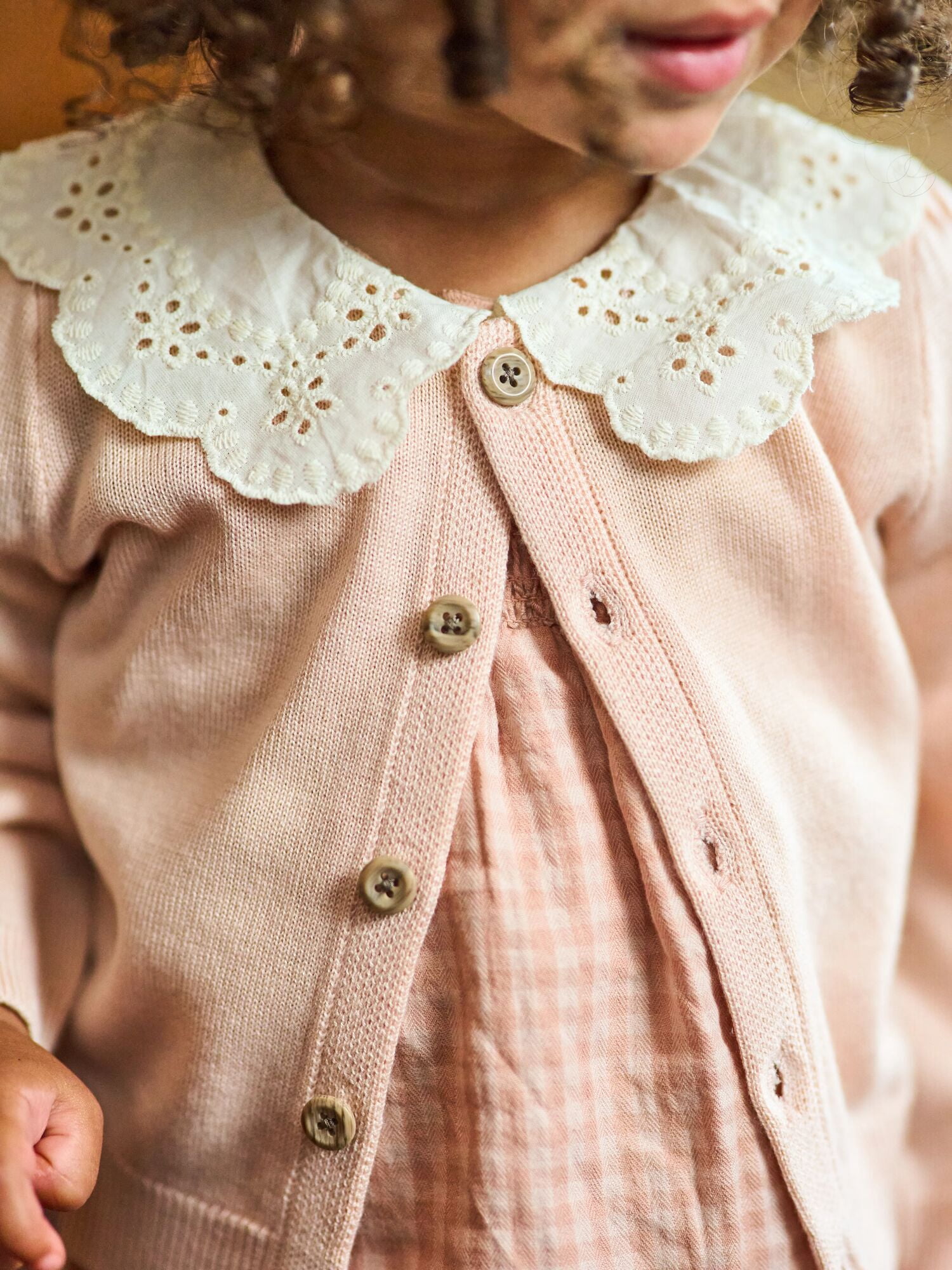Modern Moments by Gerber Baby Girl Eyelet Collar Sweater, Sizes 0/3 Months - 24 Months