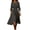 Gray, variant on Women's Round Neck 3/4 Sleeve Smocked Waist High-Low Midi Dresses for Women Casual Everyday & Vacation Wear