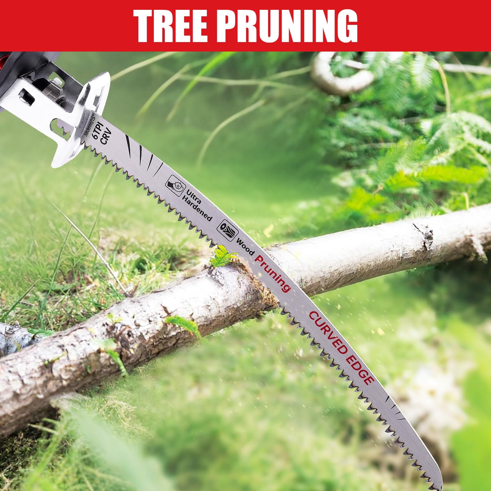 Japanese Teeth Reciprocating Saw Blades, 15-Inch 6TPI for Wood Cutting & Tree Pruning