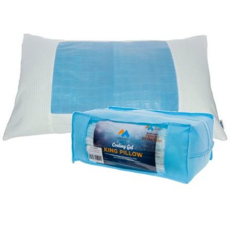 Photo Memory Pillow - Mindful Design Shredded Memory Foam Pillow Extra Firm w/ Cooling Gel