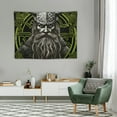thumbnail image 2 of GOSMITH  Viking Odin Green Rune Tapestry Norse God Warrior Wolf Swords Wall Hanging Tapestry for Kids Bedroom Living Room Dorm Man Cave Background, 2 of 7