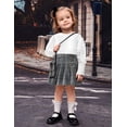 thumbnail image 3 of Toddler Little Girl Fall Winter Clothes Puff Sleeve Tops Plaid Mini Skirts 2Pcs Outfits Set 3-4 T, 3 of 7