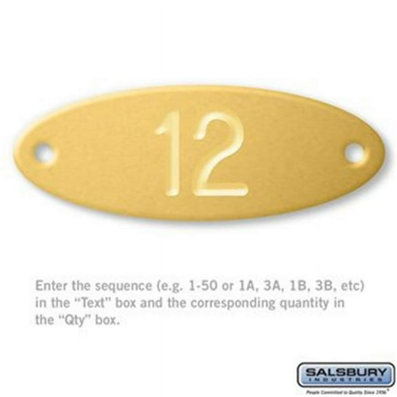 Salsbury 11160 Custom Engraved Name & Number Plate for Solid Executive Wood Locker Door
