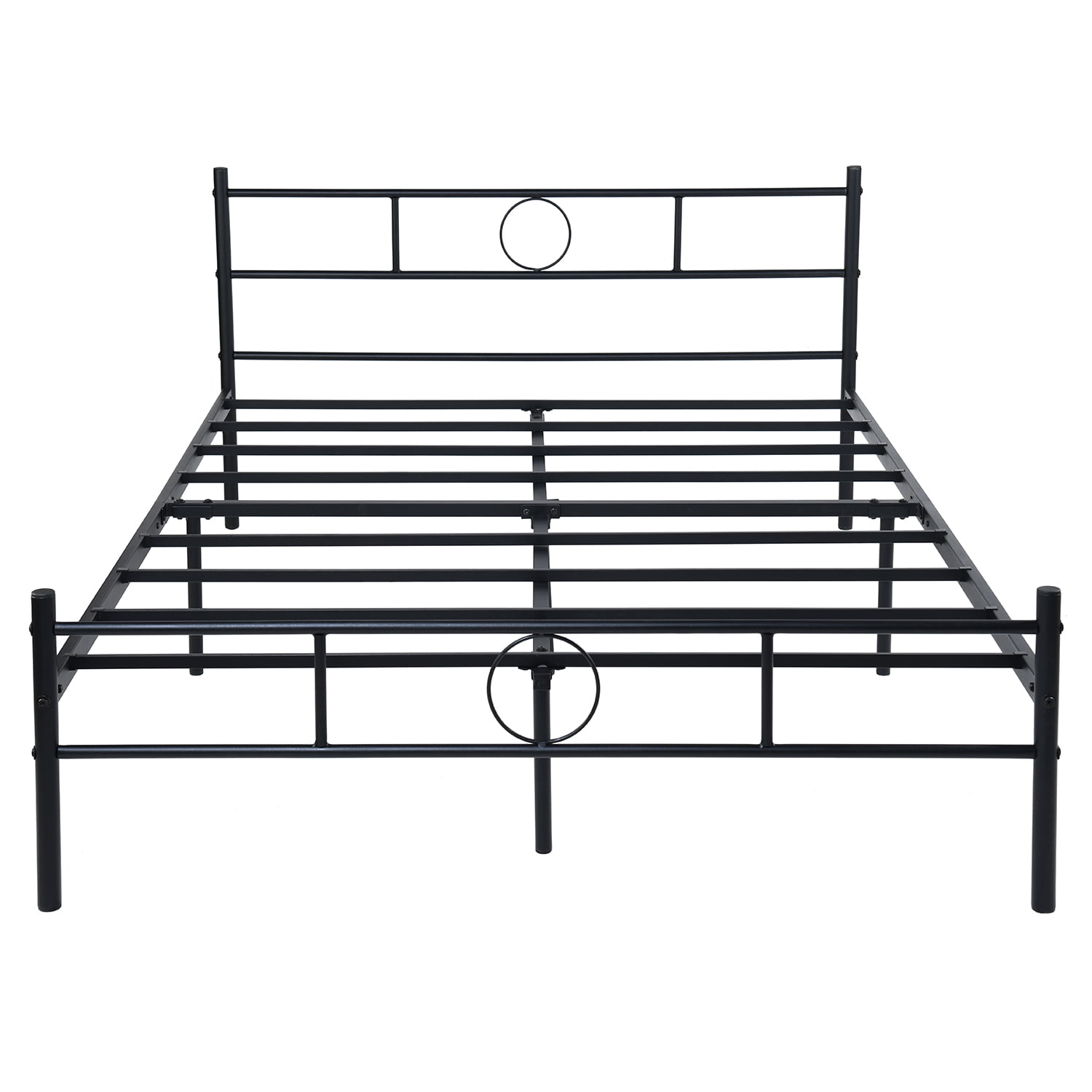 Metal Platform Bed Frame with Headboard & Footboard, Heavy Duty Steel Slats Bed, Underbed Storage Space, No Box Spring Needed, Easy Assembly for Bedroom