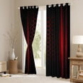 thumbnail image 3 of jejeloiu Geometric Honeycomb Hexagon Black Out Curtains,Neon Striped Lines Curtains Pack of 2 (42x63 Each),Red Black Bedroom Curtains For Kids,Super Cozy Room Decor, 3 of 6