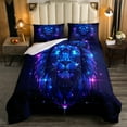 thumbnail image 2 of Star Constellation Bedding Set,Lion Wildlife Animal Print Comforter Set Room Decor,Galaxy Starry Sky Quilt Bed Set Outer Space Down Comforter with 1 Pillowcase, 2 of 6