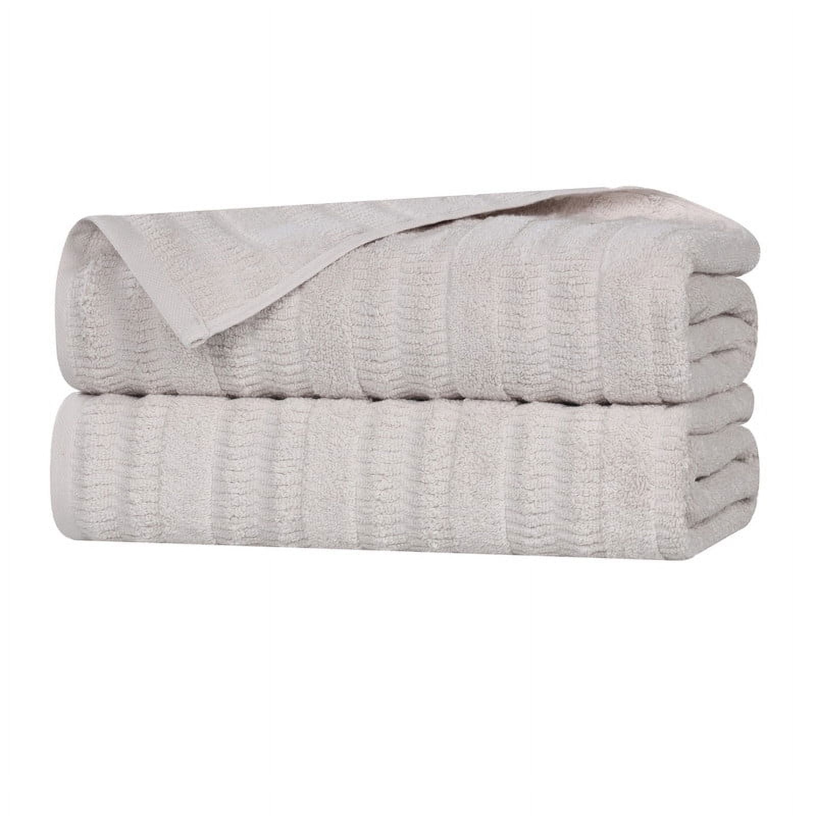 Superior Mika Smart Twist Cotton Medium Weight Bath Sheets, Set of 2, Quick Dry Towels, Silver