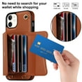 thumbnail image 2 of Mantto Crossbody Wallet Women Case for iPhone 14, [RFID Blocking] CRedit Card Holder Phone Case with Strap Leather Purse with Lanyard Magnetic Flip Cover Girl For iPhone 14, Brown, 2 of 10