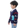 thumbnail image 3 of Gyratedream Little Boys Girls Dinosaur Cardigan Sweater Toddler Kids Knitted Coat Child Outwear, 3 of 7