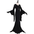 thumbnail image 2 of Morticia Addams Costume Women's Gothic Black Dress Halloween Costume, 2 of 7