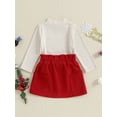 thumbnail image 4 of Bslissey 6M 12M 18M 24M 3T 4T Toddler Baby Girls Christmas Skirts Set Infant Long Sleeve Mock Neck Tops + Bow Decor Pocket Skirt 2Pcs Outfits Kids Casual Daily Clothes, 4 of 8