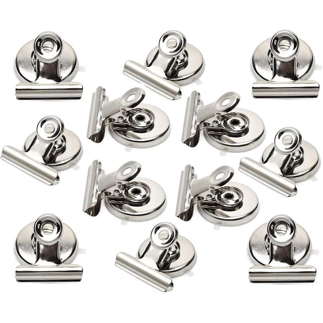 Maoww 12PCS Stainless Steel Clips Scratch-Free Refrigerator Safety Clip for Kitchen Office Organizing Decorating Fridge