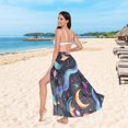 thumbnail image 6 of FORMRS Womens Long Sarong Beach Wrap Semi-Sheer Bikini Skirt Bathing Swimsuit Cover Up, Zodiac Stars, 6 of 7
