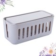 thumbnail image 4 of Multifunctional Socket Organizer Plastic Cable Storage Case Cord Hider Box Power Strip Cable Management Household Supplies with Lid (Grey), 4 of 8