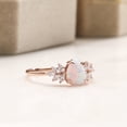 thumbnail image 2 of 18K Rose Gold Pear Shape Created Opal Marquise Wedding Ring, 2 of 4