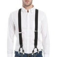 thumbnail image 3 of Trayknick Men Suspenders Adjustable Quick Release Wear-Resistant Non-Slip with Heavy-Duty Clips Multipurpose Polyester Men Y-Back Suspenders Dad Gift for Men Black, 3 of 13