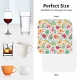 thumbnail image 6 of Lsque Turtle Flower Pattern 4" Drink Coasters Set of 4, PVC Leather Absorbent Coasters, Table Coaster Set Decorative Coffee Cup Coasters Housewarming Gift -Square, 6 of 6