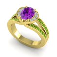 thumbnail image 2 of 2.35 Carat Oval Cut Amethyst & Peridot Gemstone Beautiful Anniversary Ring for Ladies Solid 14K Yellow Gold Size 10.5 by Diamond-Capitals, 2 of 8