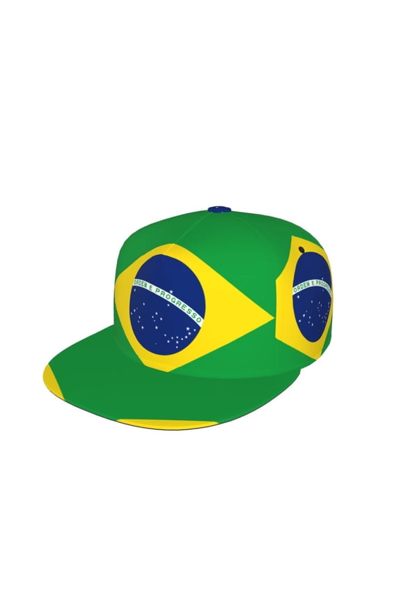 Snapback Hats For Men Women Flag Of Brazil Flat Bill Brim Baseball Cap Printed Hat