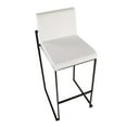 thumbnail image 7 of Fuji Contemporary High Back Barstool In Black Steel And White Velvet - Set Of 2, 7 of 7