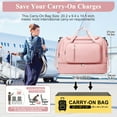 thumbnail image 2 of SYCNB Large Weekend Bag for Women, Best Weekender Travel Bag with Shoes Compartment, Duffel Tote Bag for Gym Travel Hospital, Carry-On Overnight Bag, Pink, 2 of 7