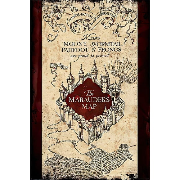Harry Potter - Movie Poster/Print (The Marauder's Map - Version 2) (Size: 24 inches x 36 inches) (Poster & Poster Strip Set)