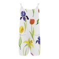 thumbnail image 2 of Gibobby pantalones deportivos Mono de un hombro con cordones y bolsillos con estampado de flores de talla grande para mujer(Amarillo， S), 2 of 4