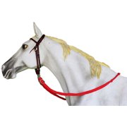 Roping Knotted Horse Tack Western Barrel Reins Nylon Braided Red 60723
