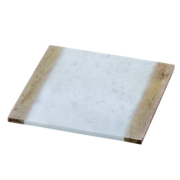 Tabla para Pastelería Creative Home 30x30 cm Mármol y Madera de Mango