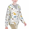 thumbnail image 2 of Cauagu Dinosaur Print Sun Protection Jacket for Teen,Full-Zipper Long Sleeve Sun Shirts with Pockets UV Hoodie Shirts Outdoor Athletic Jacket-XX-Large, 2 of 7