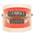 thumbnail image 4 of Hip Hop Gold Teeth Grillz Set Top Bottom Teeth Grills Gold Teeth Mouth Vampire Fang Body Jewelry Cosplay Party Supplies, 4 of 6