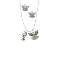 thumbnail image 2 of Delight Jewelry Silvertone Unicorn Silver tone Guardian Angel Charm Necklace and Stud Earrings, 2 of 4