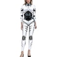 thumbnail image 2 of Women Jumpsuit Carnival Clothes For Women Skeleton Robot 3D Printing Bodysuit Zipper Back Halloween Full Body Bodysuit Mardi Gras Light Gray M, 2 of 6