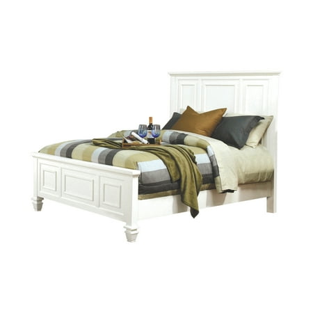 Sandy Beach Queen Panel Bed with High Headboard White (Box 3 of 3 only)