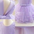 thumbnail image 6 of SERTG Little Girls' Party Dress Sheer Paneled Skirt with Back Zipper Short Sleeve Round Neck Princesse Outfit for 6 Months-4 Years(Purple,2 Years), 6 of 6