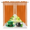 thumbnail image 2 of Swag Curtains Valances for Windows, Coral Orange Greek Key Pattern Short Kitchen Window Curtains Over Sink, Geometric Modern Cafe Curtains Panel Set Of 2,Rod Pocket, 36 Inches Length, 2 of 9