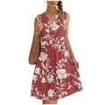 thumbnail image 2 of TaTaai Women Spring Summer V-Neck Random Print Sleeveless Button Front Long Dress Casual Fashion Soft for Beach Daily Holiday Outfit Gift, 2 of 7