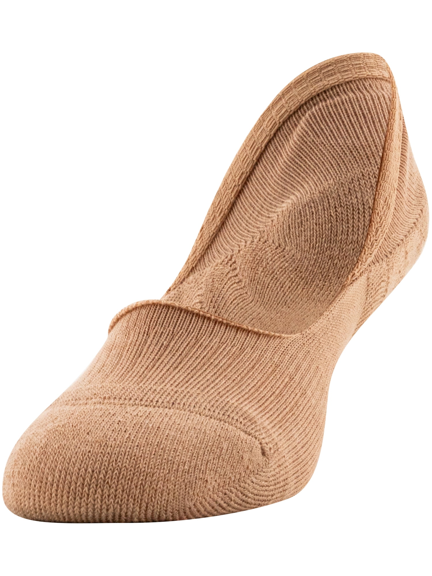 PEDS Women's Cushion Mid Cut Liner No Show Socks Nude, 3 Pairs, Sizes 5-10