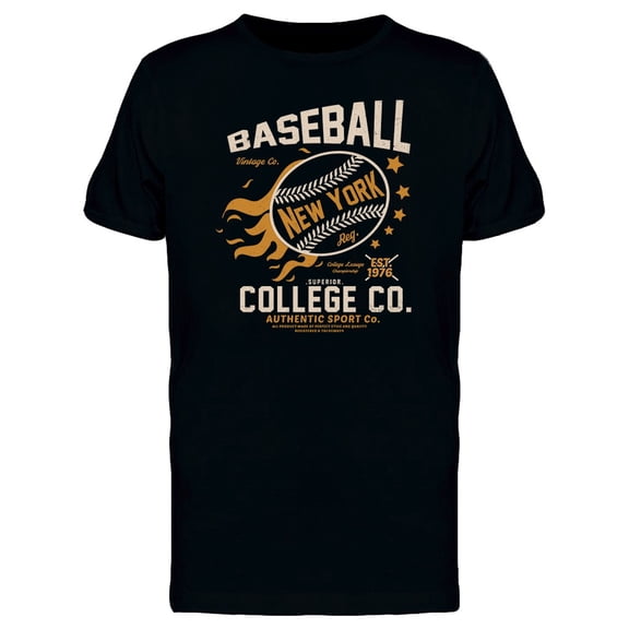 Vintage College Baseball T-Shirt Men -Image by Shutterstock, Male 3X-Large