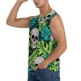 thumbnail image 3 of Fotbe Men's Skull and Palm Leaves Print Men's Sleeveless Muscle Tank Tops Casual T-Shirts for Gym Workout Beach-Small, 3 of 8