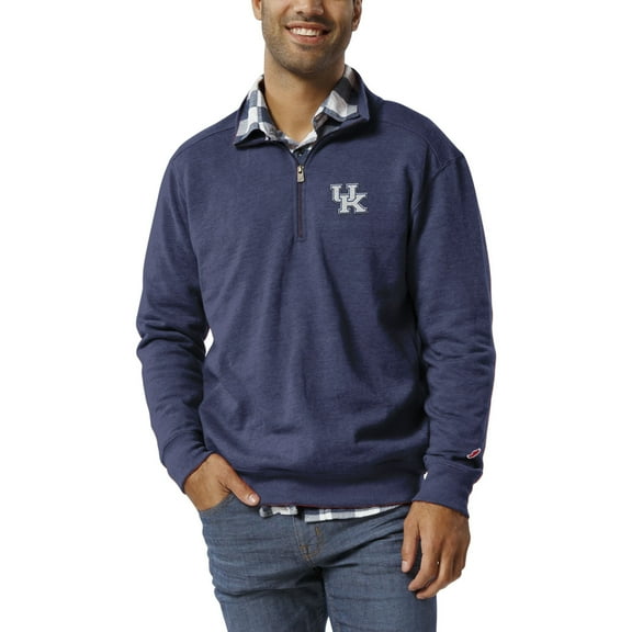 Men's League Collegiate Wear  Heather Royal Kentucky Wildcats  Heritage Tri-Blend Quarter-Zip Pullover Sweatshirt