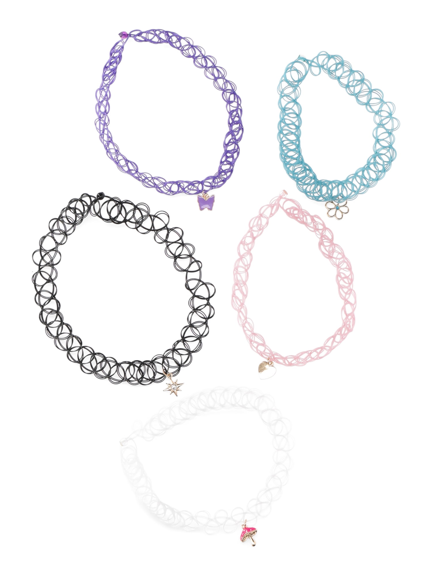 No Boundaries Charm Stretch Choker Necklace Set 5-Pack