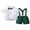 White Green, variant on LMLYSoH Baby Boys 2Pcs Gentleman Outfits, Short Sleeve Button Down Shirt Suspender Shorts Set