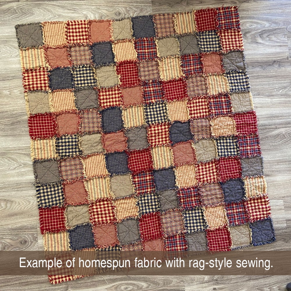 JCS American Heritage Red & Blue Ragged Homespun Cotton Quilt Kit (200+ Six inch Squares)