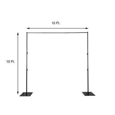 SKYSHALO Pipe and Drape Kit comes with a heavy-duty backdrop stand, featuring a carbon steel base measuring 10x10 feet.