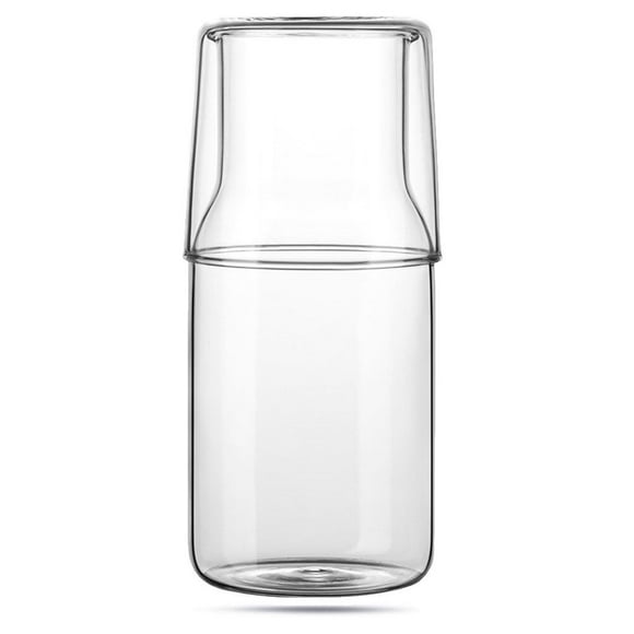 1 Set Household Bedside Carafe Transparent Water Carafe Multi-function Glass Bottle