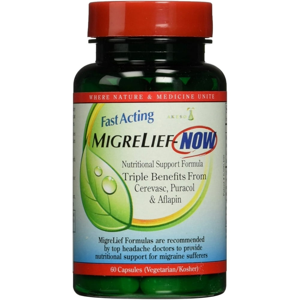 MigreLief Now Pain Relief Capsules 60 ea