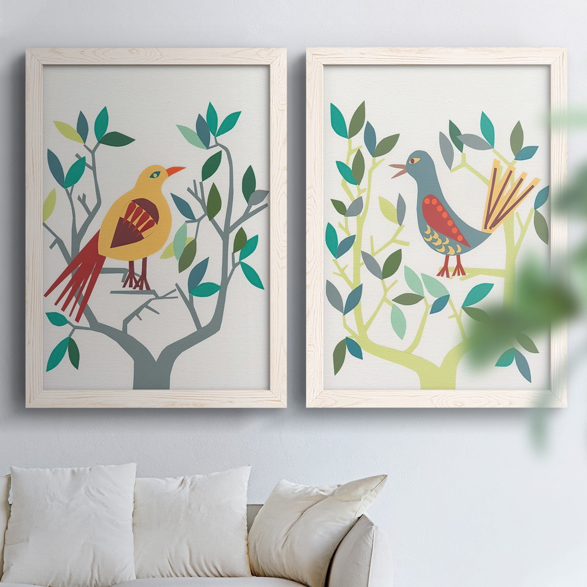 Whitty Bird III - Premium Framed Canvas 2 Piece Set - Ready to Hang