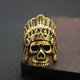 thumbnail image 2 of de plateada de material acero inoxidable plateado indio 3D Rock de para hombre Tamaño ornamental US7- Tamaño 10 Fernando Anillo de calavera india, 2 of 8